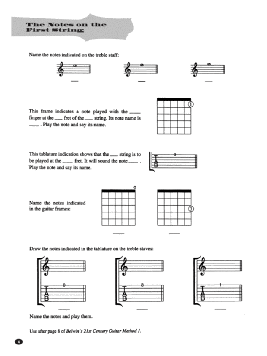Belwin's 21st Century Guitar Theory 1 Guitar scores gallery preview page 5