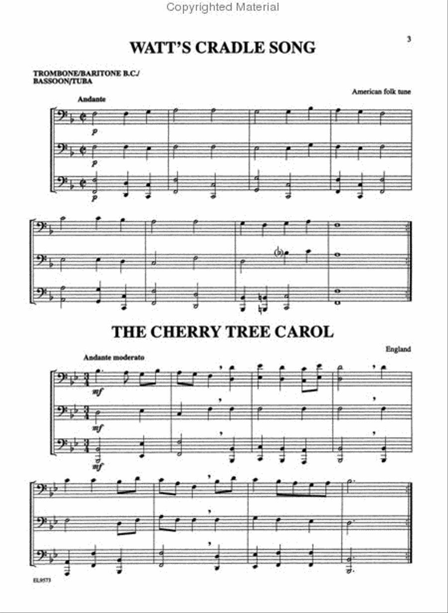 Christmas Trios For All (Trombone, Baritone B.C., Bassoon, Tuba) Small Ensemble scores gallery preview page 2