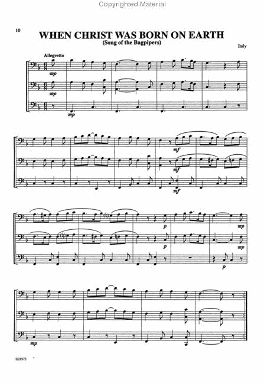 Christmas Trios For All (Trombone, Baritone B.C., Bassoon, Tuba) Small Ensemble scores gallery preview page 3