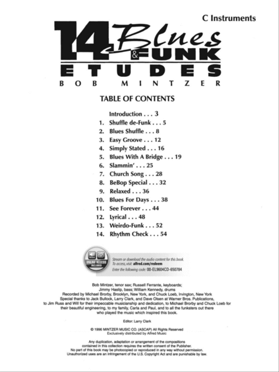 14 Blues & Funk Etudes - C Instruments Flute scores gallery preview page 2