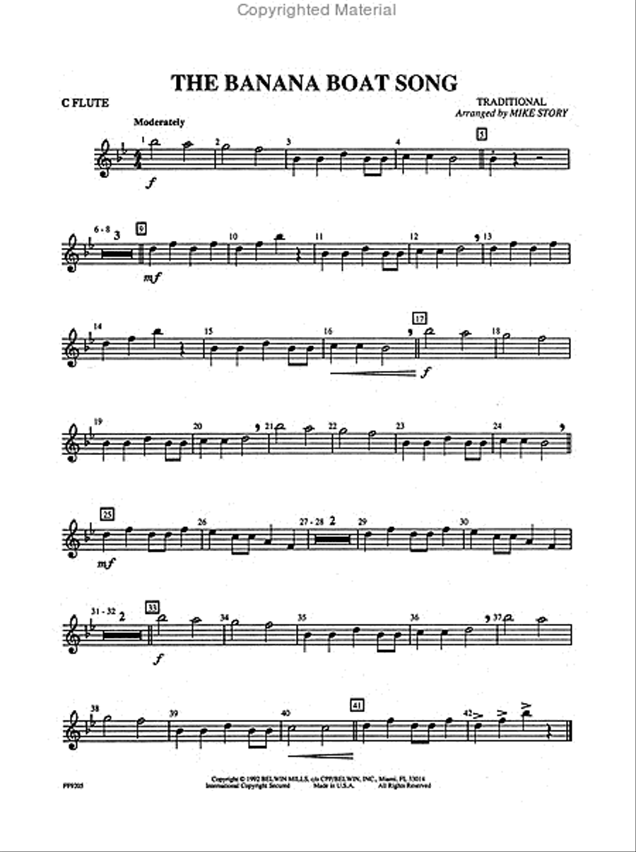 The Banana Boat Song Concert Band scores gallery preview page 3