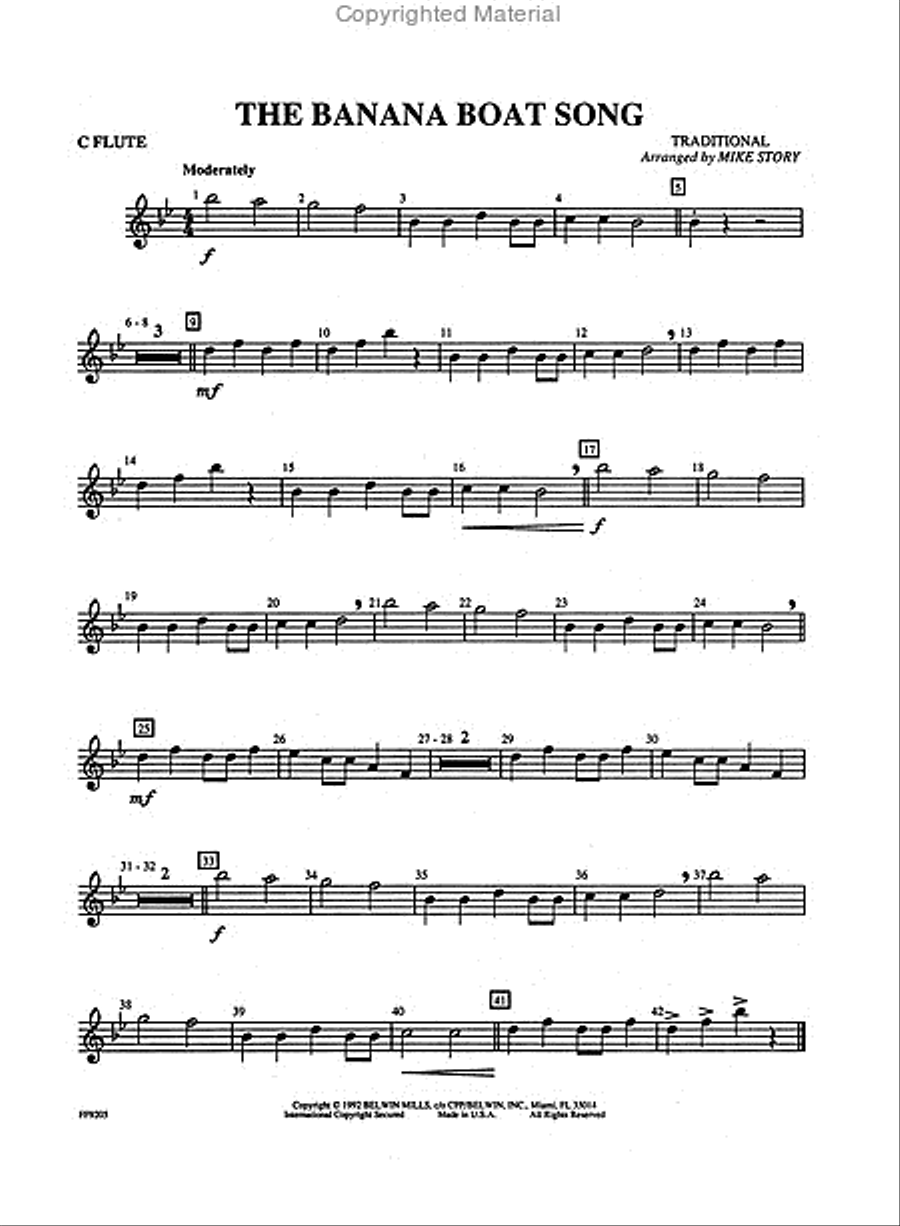 The Banana Boat Song Concert Band scores gallery preview page 4