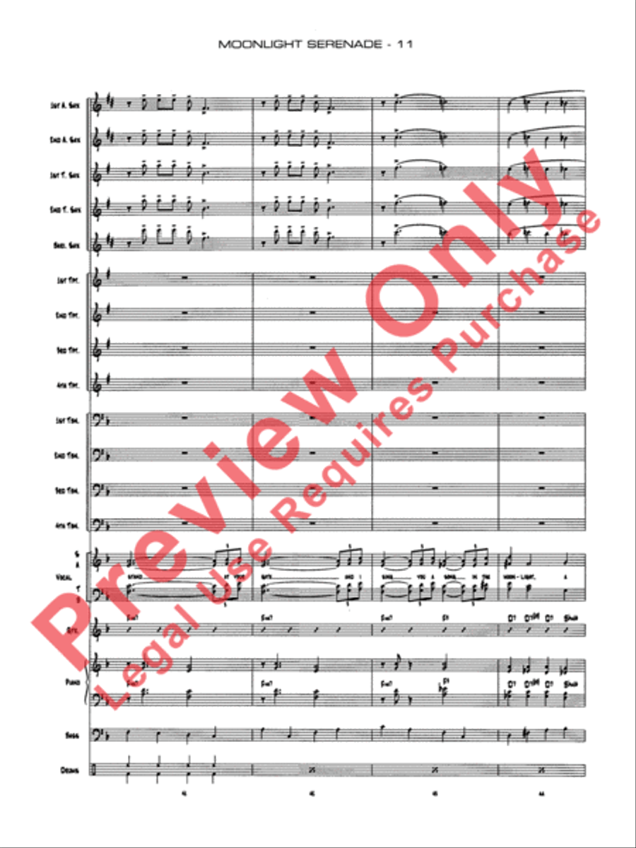 Moonlight Serenade Moonlight Serenade Jazz Ensemble scores gallery preview page 14