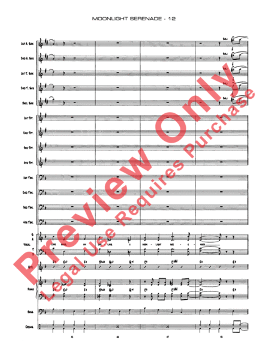 Moonlight Serenade Moonlight Serenade Jazz Ensemble scores gallery preview page 15