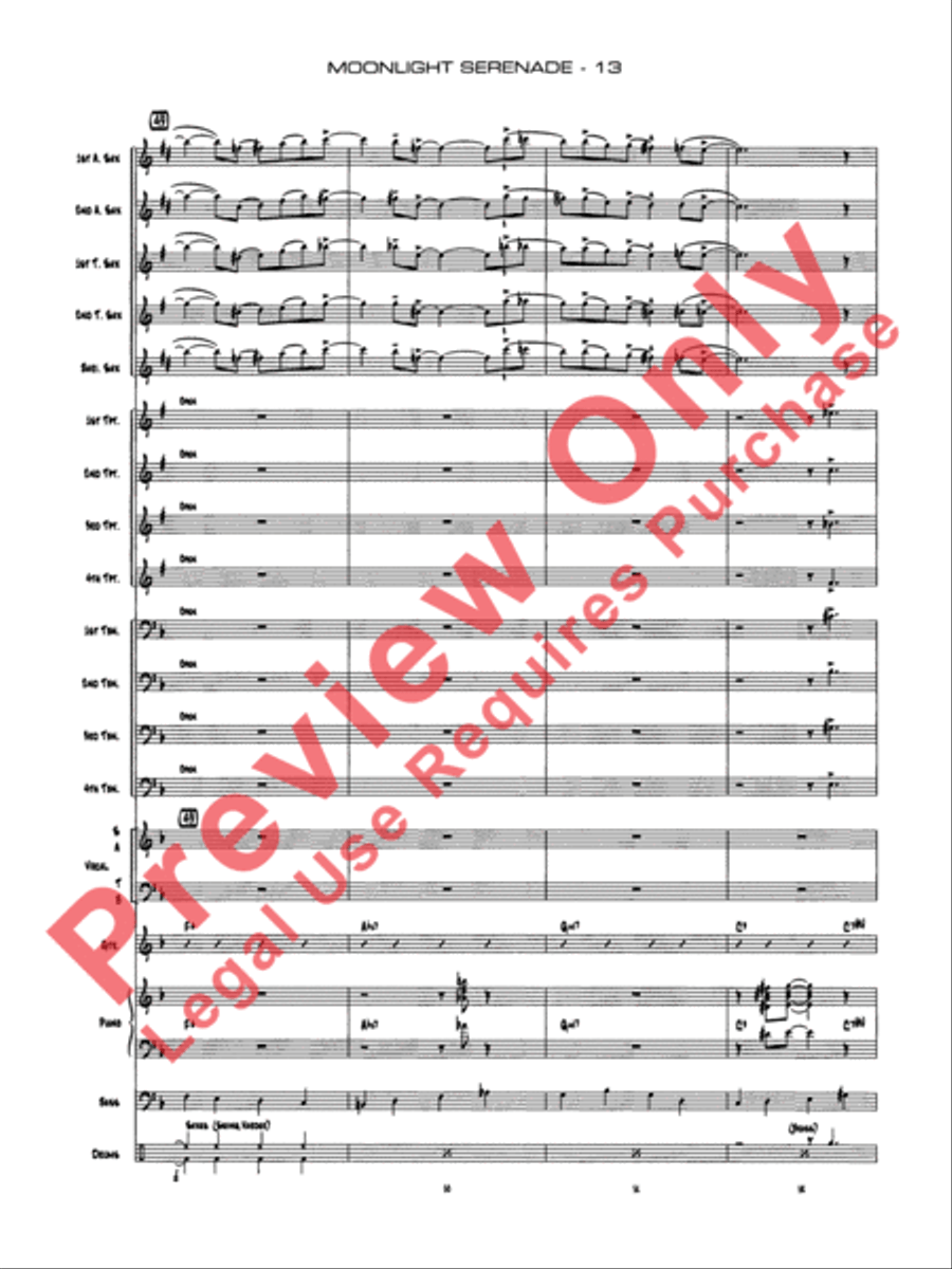 Moonlight Serenade Moonlight Serenade Jazz Ensemble scores gallery preview page 16