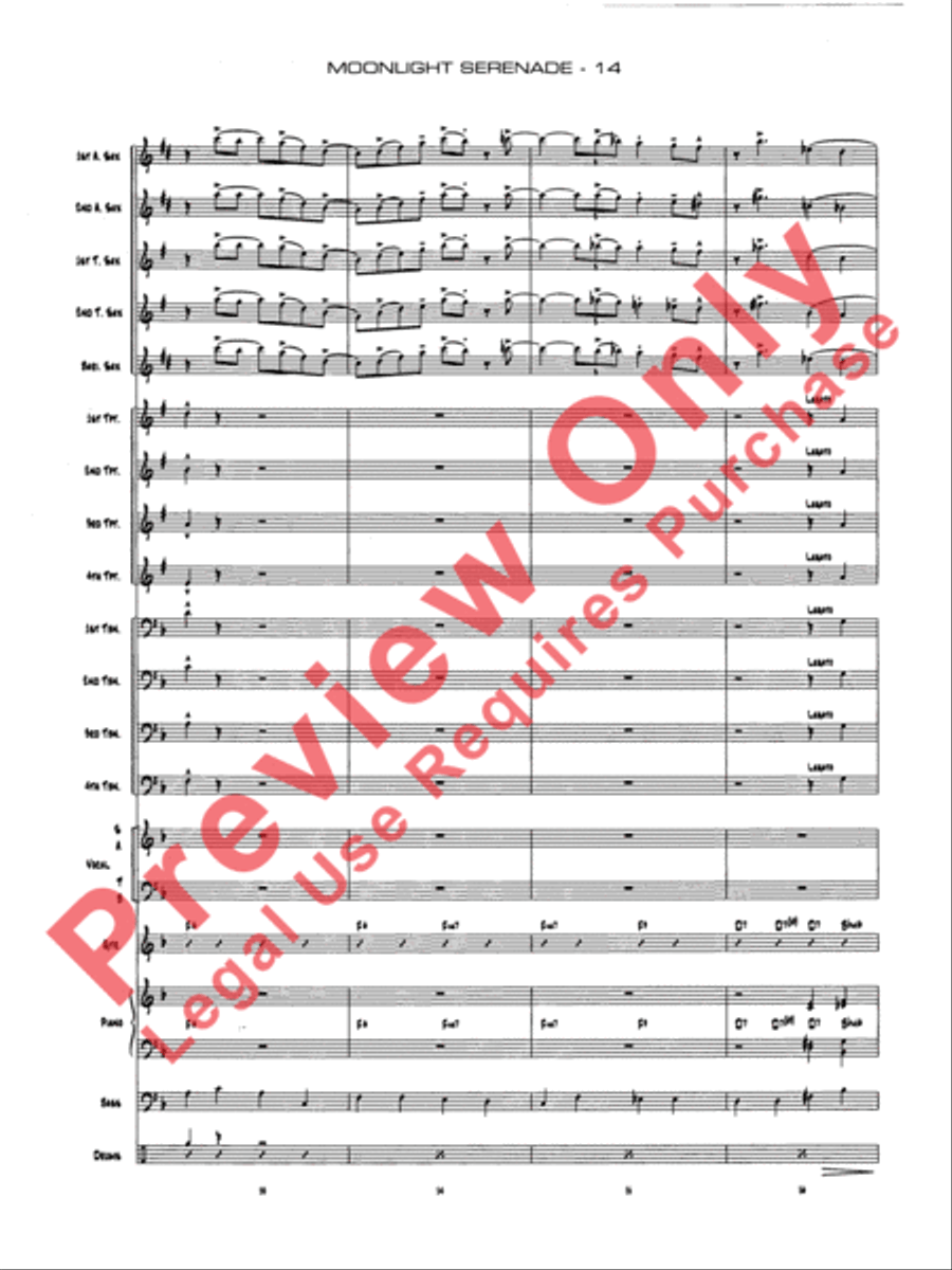 Moonlight Serenade Moonlight Serenade Jazz Ensemble scores gallery preview page 17