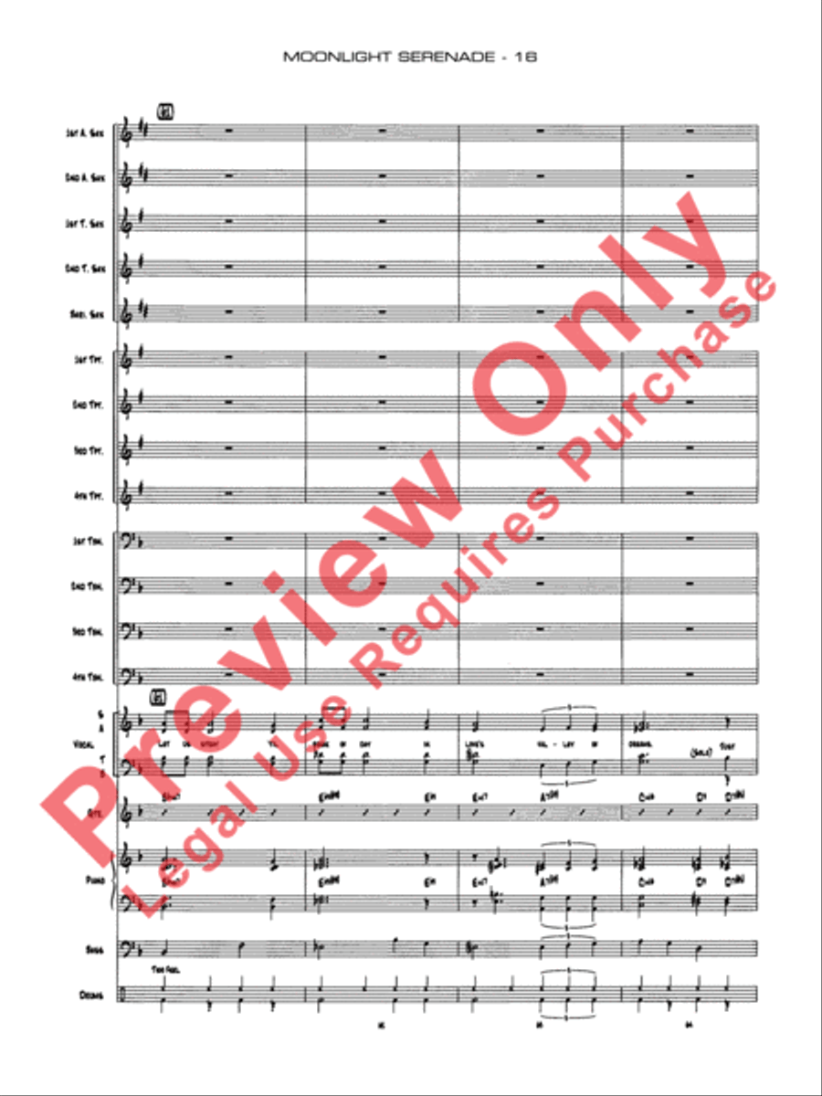 Moonlight Serenade Moonlight Serenade Jazz Ensemble scores gallery preview page 19