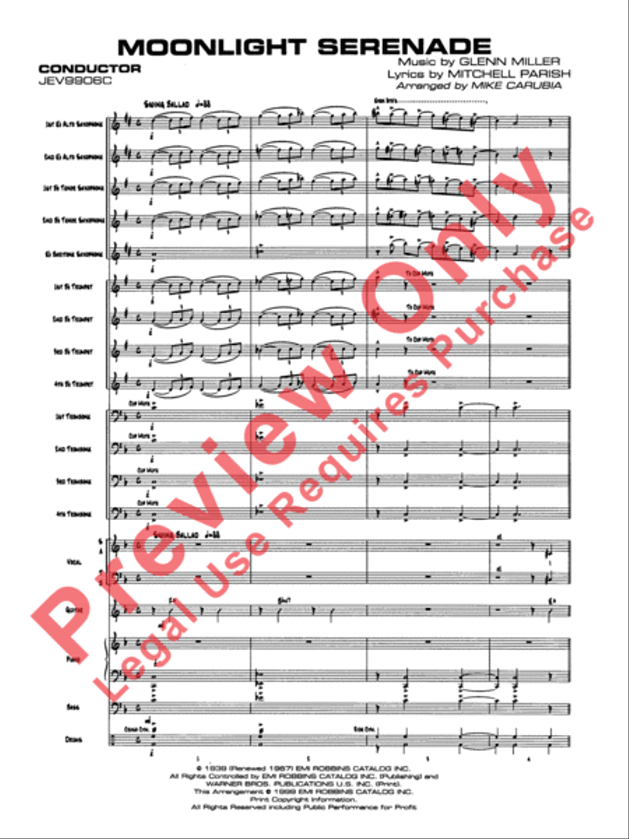 Moonlight Serenade Moonlight Serenade Jazz Ensemble scores gallery preview page 4