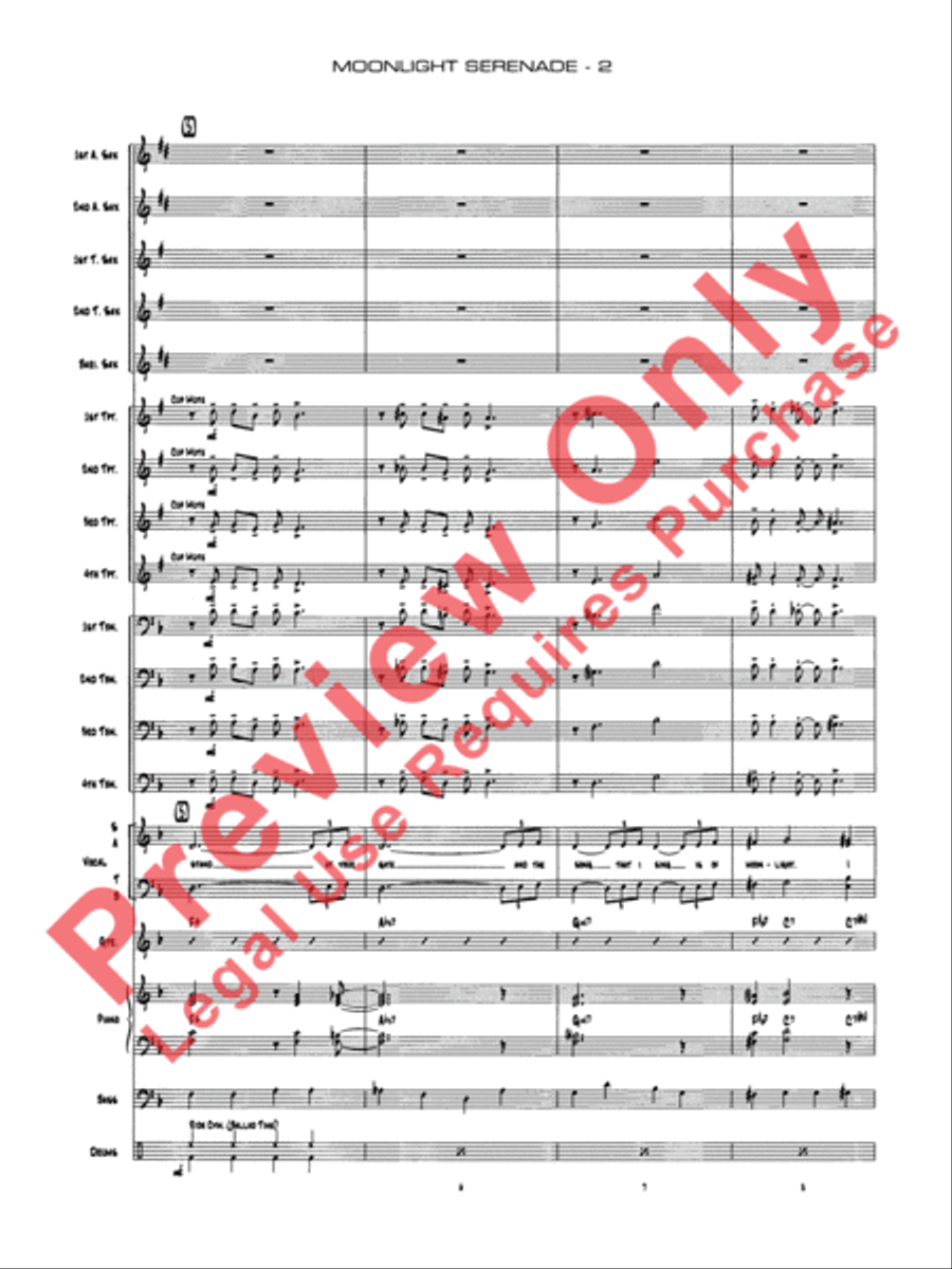Moonlight Serenade Moonlight Serenade Jazz Ensemble scores gallery preview page 5