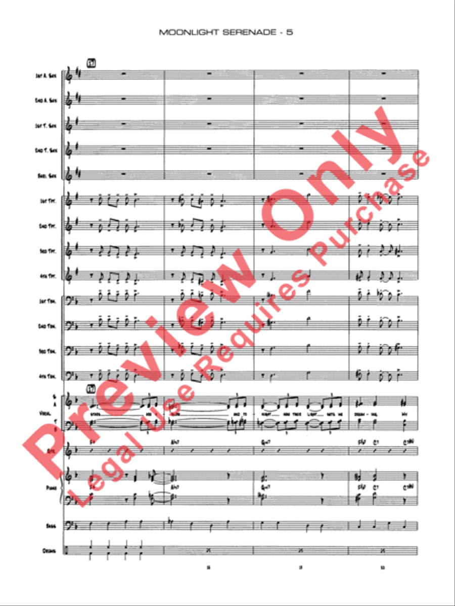 Moonlight Serenade Moonlight Serenade Jazz Ensemble scores gallery preview page 8