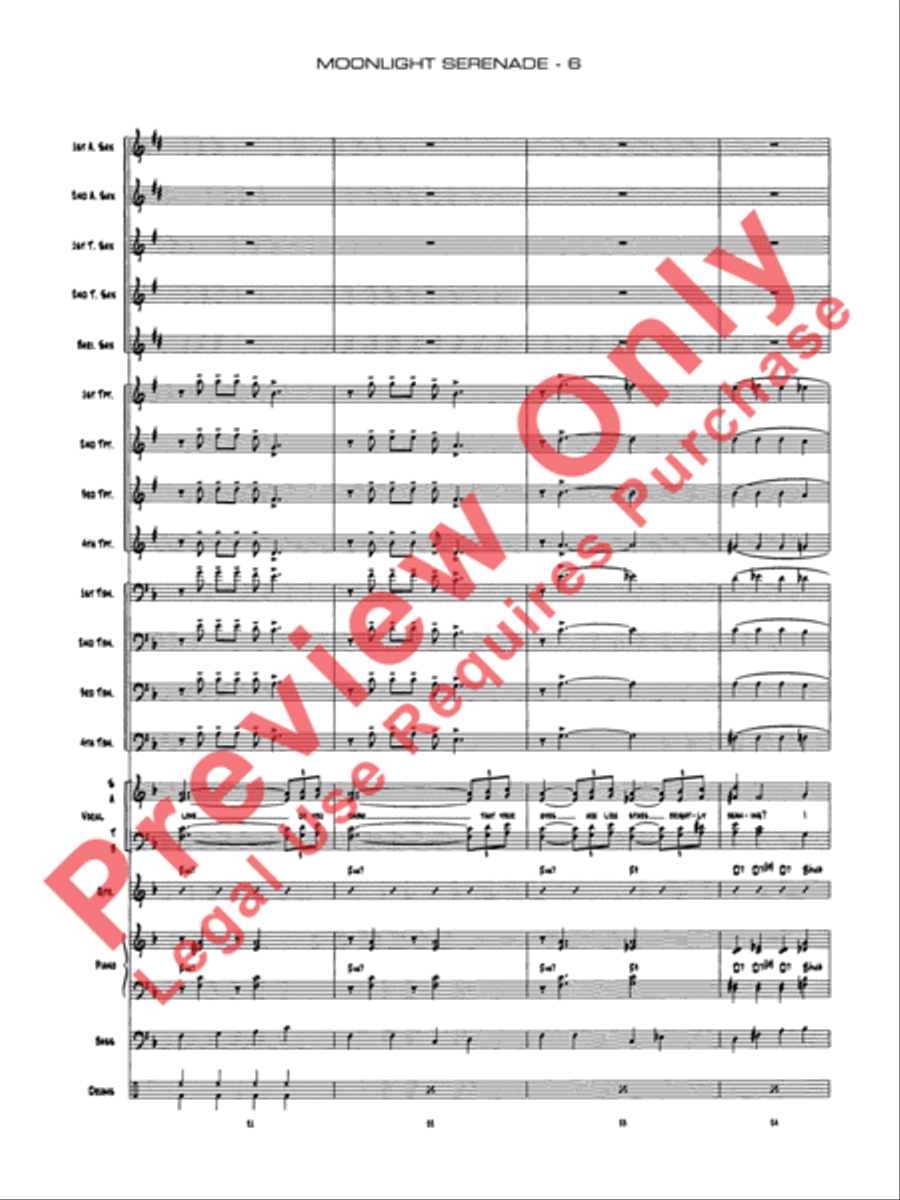 Moonlight Serenade Moonlight Serenade Jazz Ensemble scores gallery preview page 9