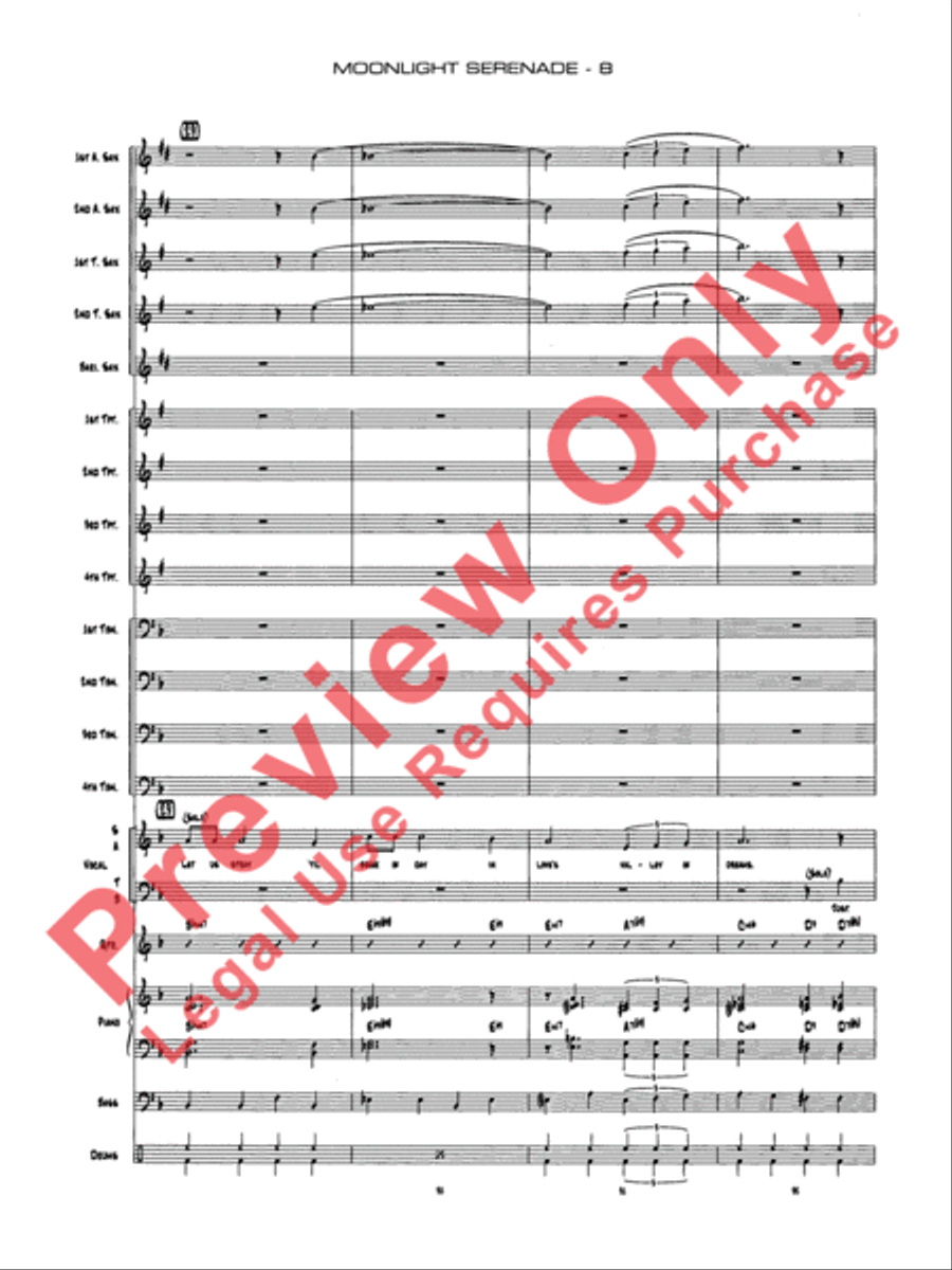 Moonlight Serenade Moonlight Serenade Jazz Ensemble scores gallery preview page 11