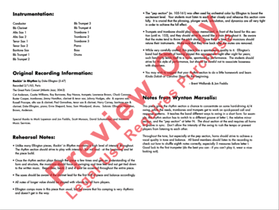 Rockin' in Rhythm Rockin' in Rhythm Jazz Ensemble scores gallery preview page 3