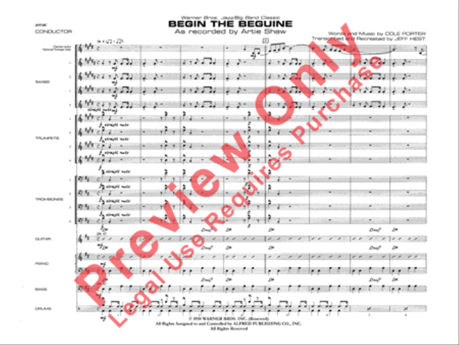 Begin the Beguine Begin the Beguine Jazz Ensemble scores gallery preview page 4