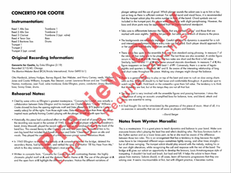 Concerto for Cootie Concerto for Cootie Jazz Ensemble scores gallery preview page 5