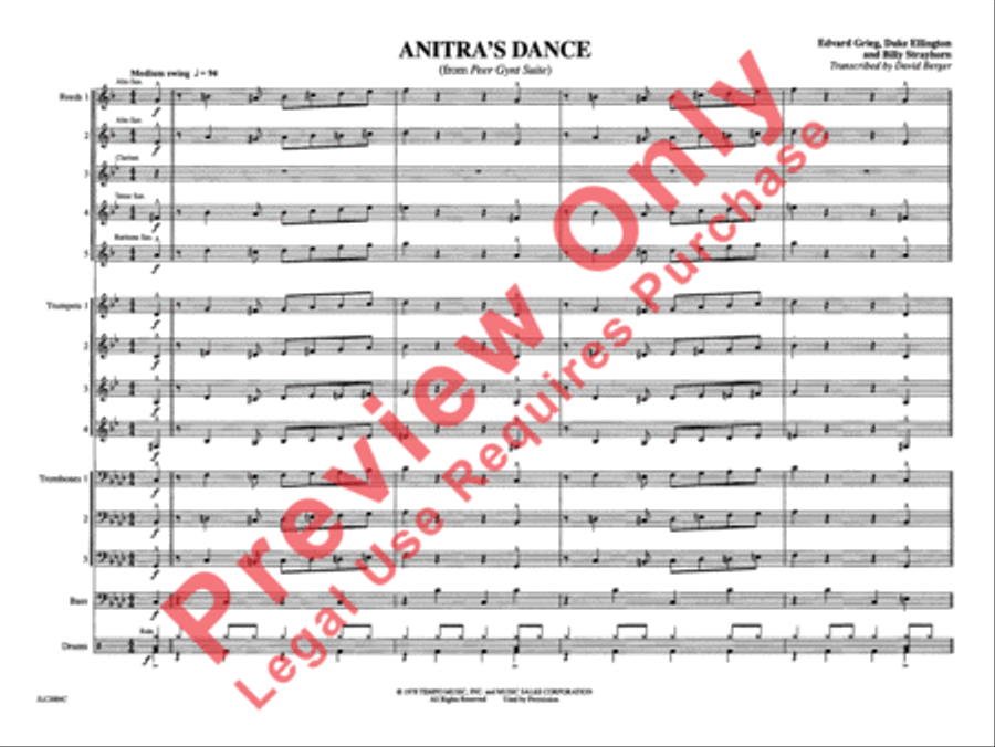 Anitra's Dance (from Peer Gynt Suite) Jazz Ensemble scores gallery preview page 8
