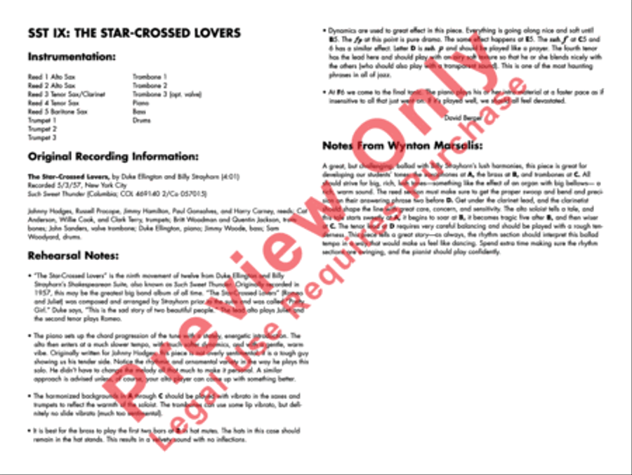 SST IX: The Star Crossed Lovers Jazz Ensemble scores gallery preview page 6