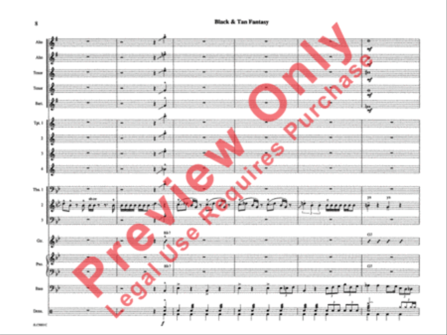Black and Tan Fantasy Black and Tan Fantasy Jazz Ensemble scores gallery preview page 13