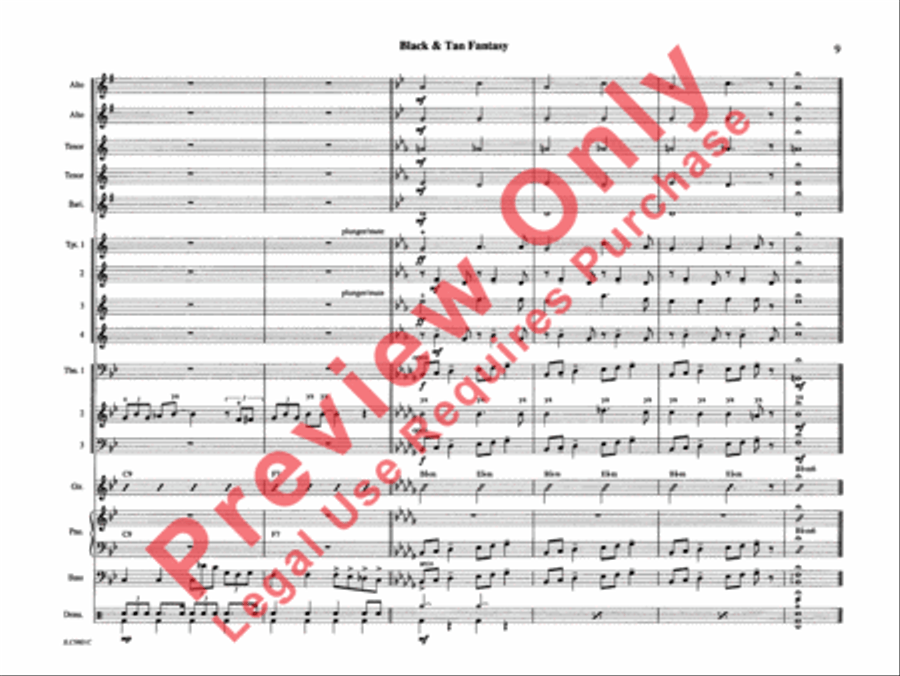 Black and Tan Fantasy Black and Tan Fantasy Jazz Ensemble scores gallery preview page 14