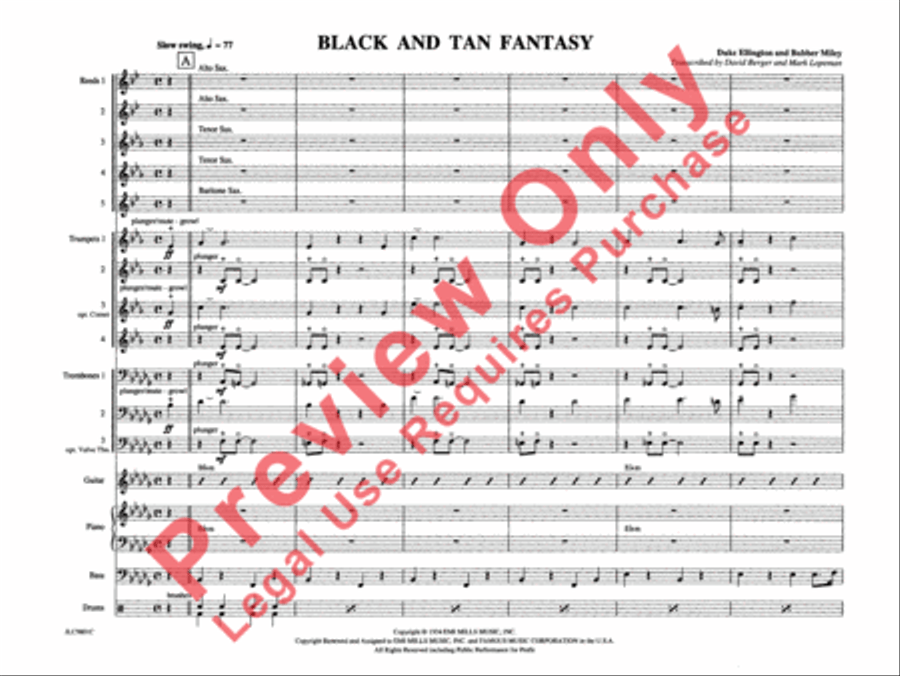 Black and Tan Fantasy Black and Tan Fantasy Jazz Ensemble scores gallery preview page 6