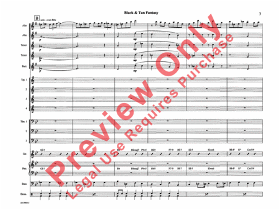 Black and Tan Fantasy Black and Tan Fantasy Jazz Ensemble scores gallery preview page 8