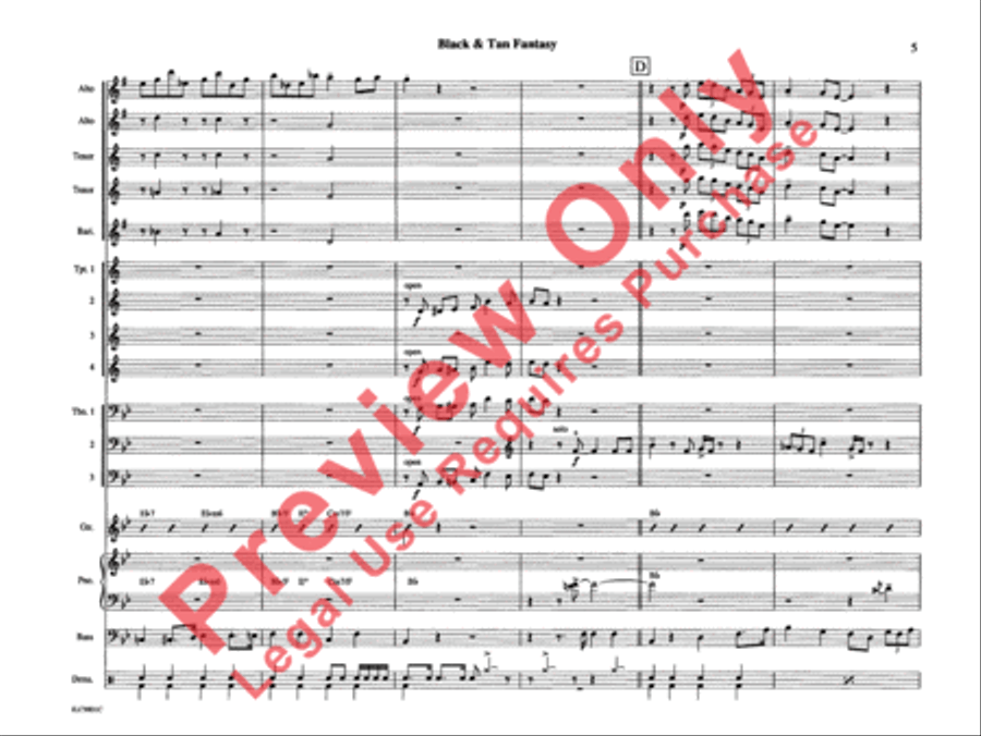 Black and Tan Fantasy Black and Tan Fantasy Jazz Ensemble scores gallery preview page 10