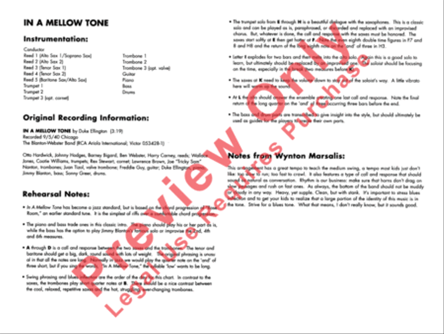 In a Mellow Tone In a Mellow Tone Jazz Ensemble scores gallery preview page 5