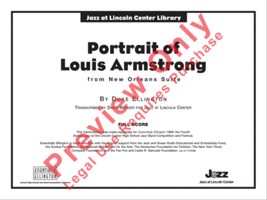 Portrait of Louis Armstrong Jazz Ensemble scores gallery preview page 2
