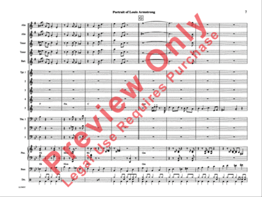 Portrait of Louis Armstrong Jazz Ensemble scores gallery preview page 12