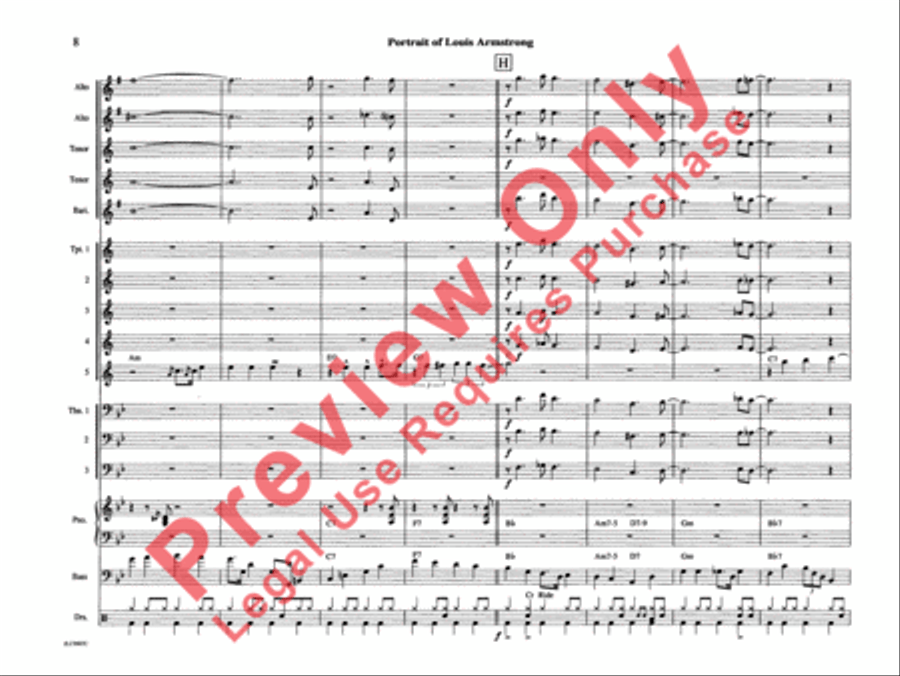 Portrait of Louis Armstrong Jazz Ensemble scores gallery preview page 13
