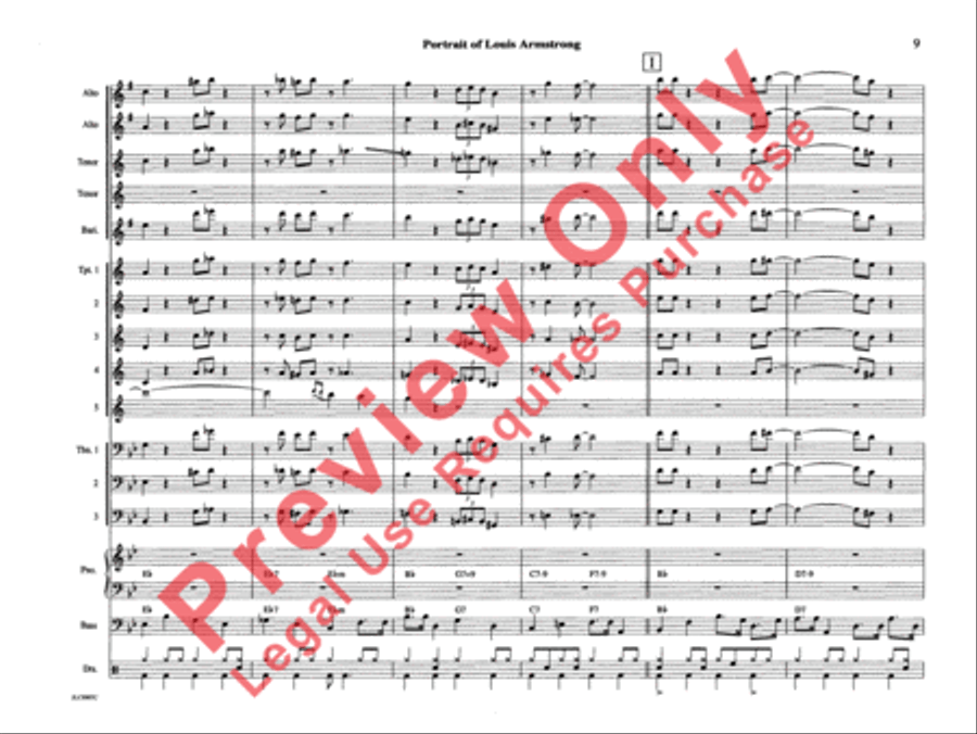 Portrait of Louis Armstrong Jazz Ensemble scores gallery preview page 14