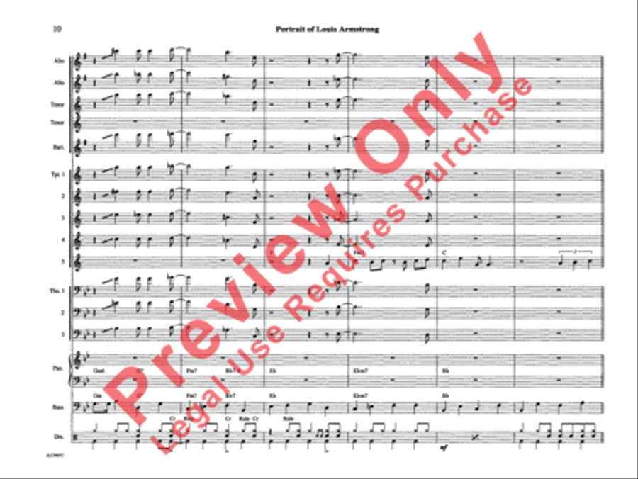 Portrait of Louis Armstrong Jazz Ensemble scores gallery preview page 15