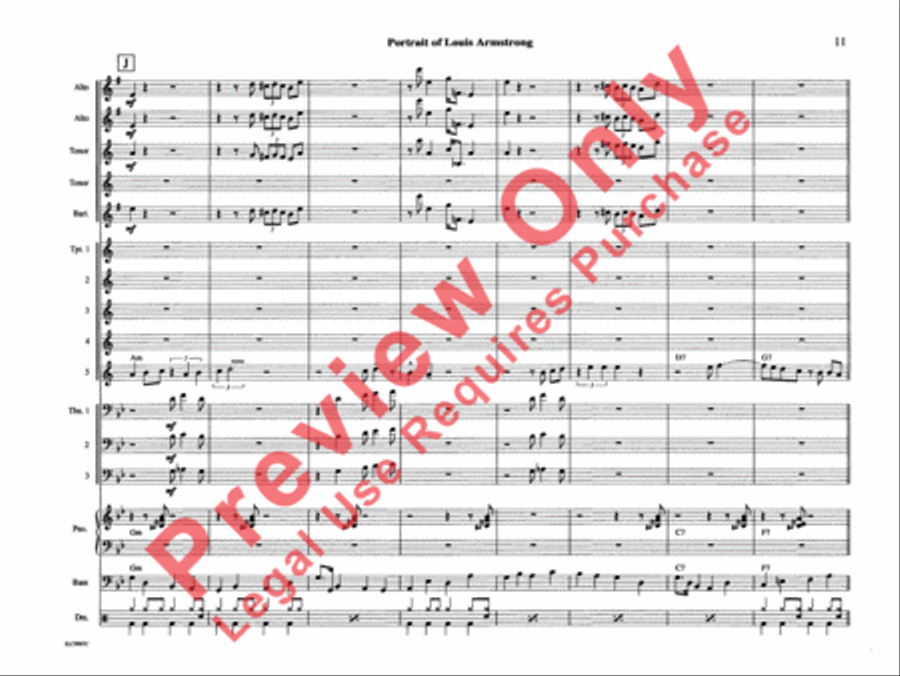 Portrait of Louis Armstrong Jazz Ensemble scores gallery preview page 16