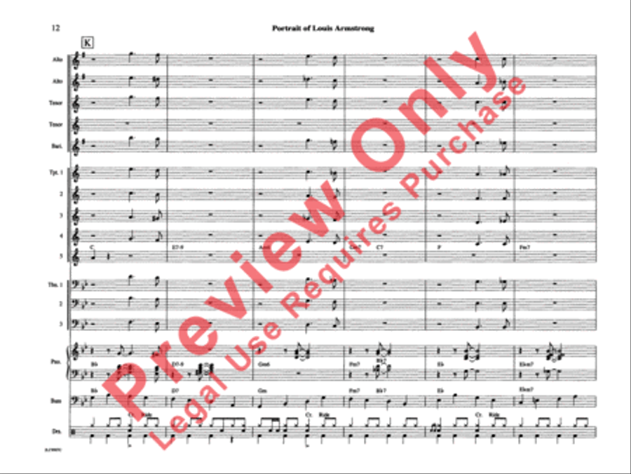 Portrait of Louis Armstrong Jazz Ensemble scores gallery preview page 17