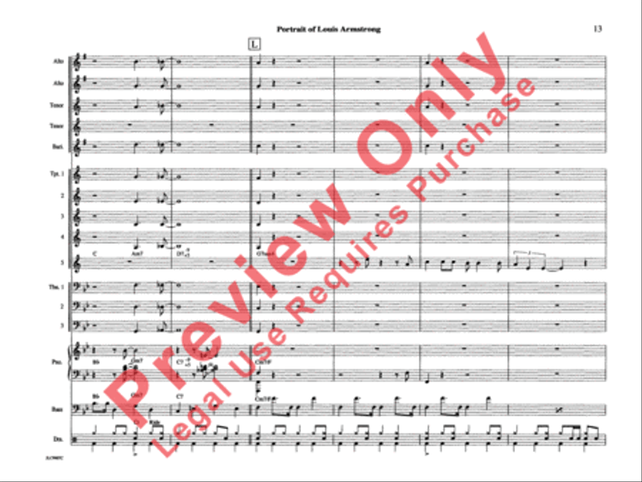 Portrait of Louis Armstrong Jazz Ensemble scores gallery preview page 18