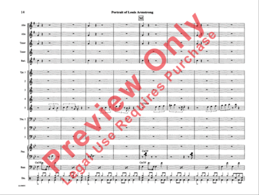 Portrait of Louis Armstrong Jazz Ensemble scores gallery preview page 19