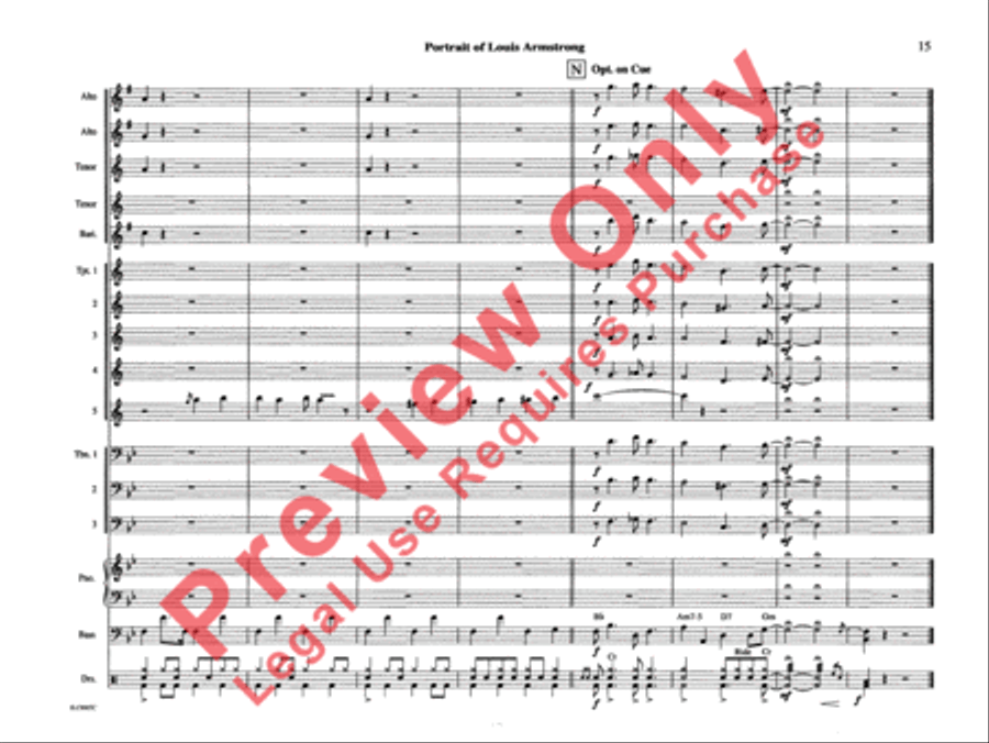 Portrait of Louis Armstrong Jazz Ensemble scores gallery preview page 20