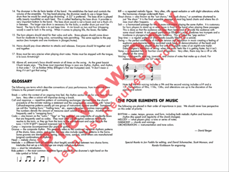 Portrait of Louis Armstrong Jazz Ensemble scores gallery preview page 4
