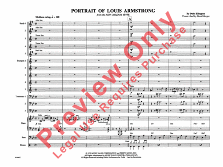 Portrait of Louis Armstrong Jazz Ensemble scores gallery preview page 6