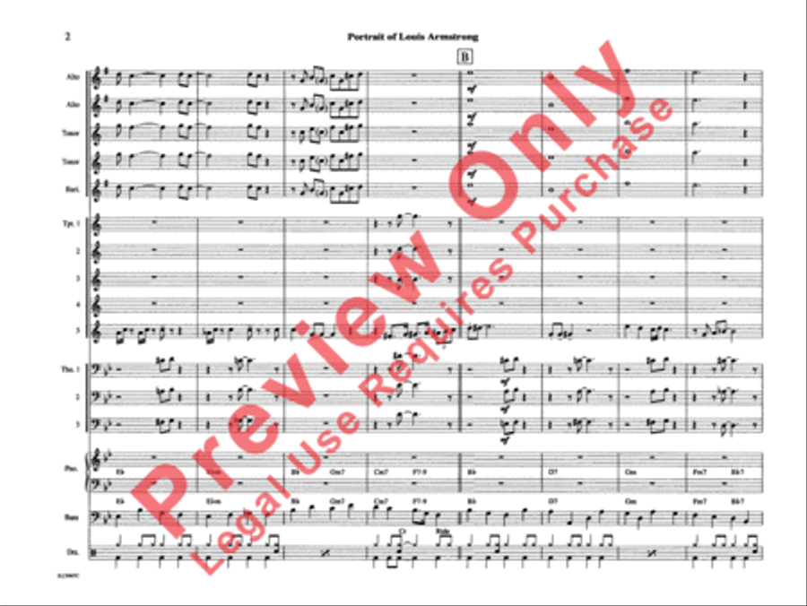 Portrait of Louis Armstrong Jazz Ensemble scores gallery preview page 7
