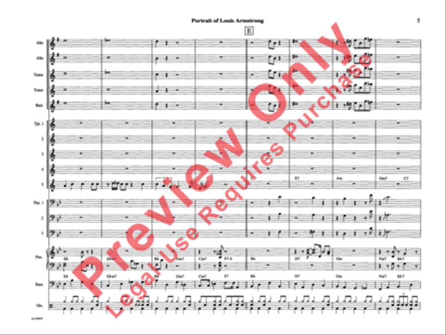 Portrait of Louis Armstrong Jazz Ensemble scores gallery preview page 10