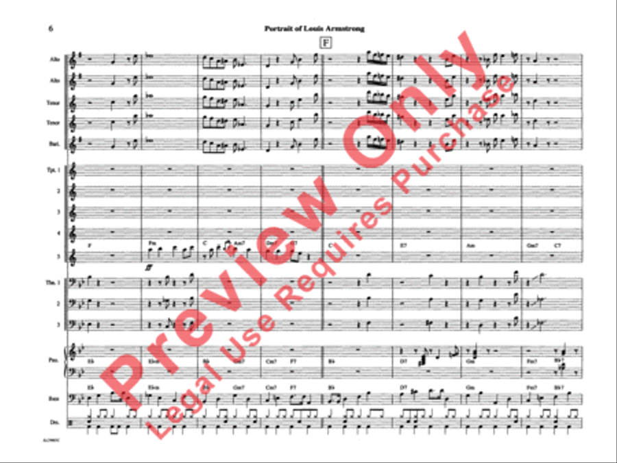 Portrait of Louis Armstrong Jazz Ensemble scores gallery preview page 11