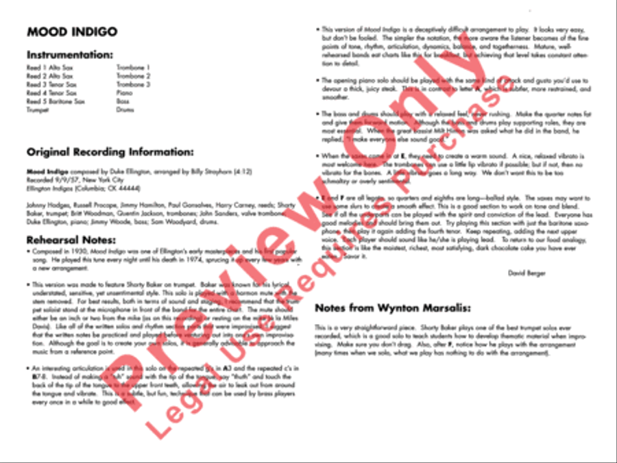 Mood Indigo Mood Indigo Jazz Ensemble scores gallery preview page 5