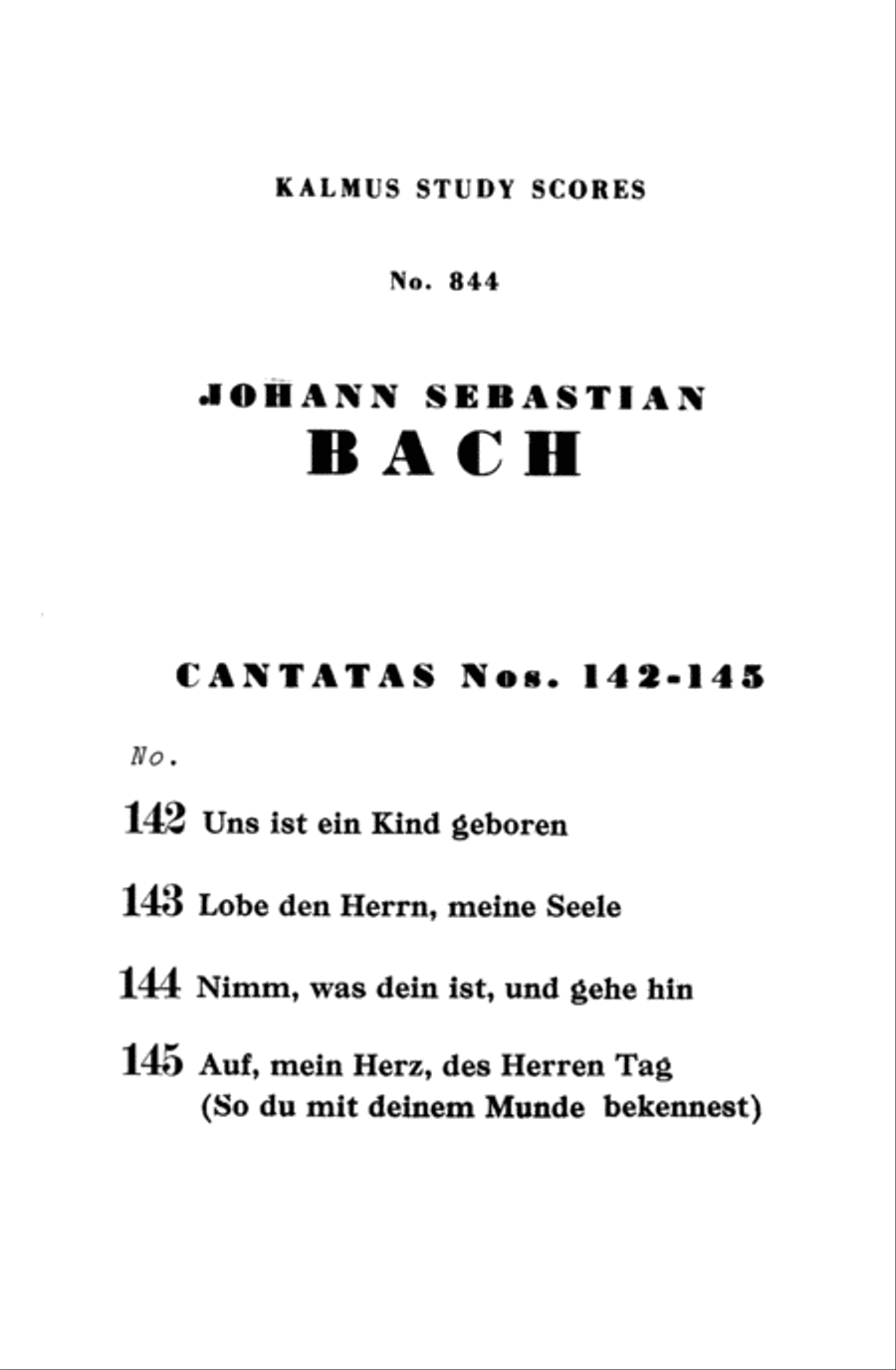 Cantatas No. 142-145 Cantatas No. 142-145 Choir scores gallery preview page 4