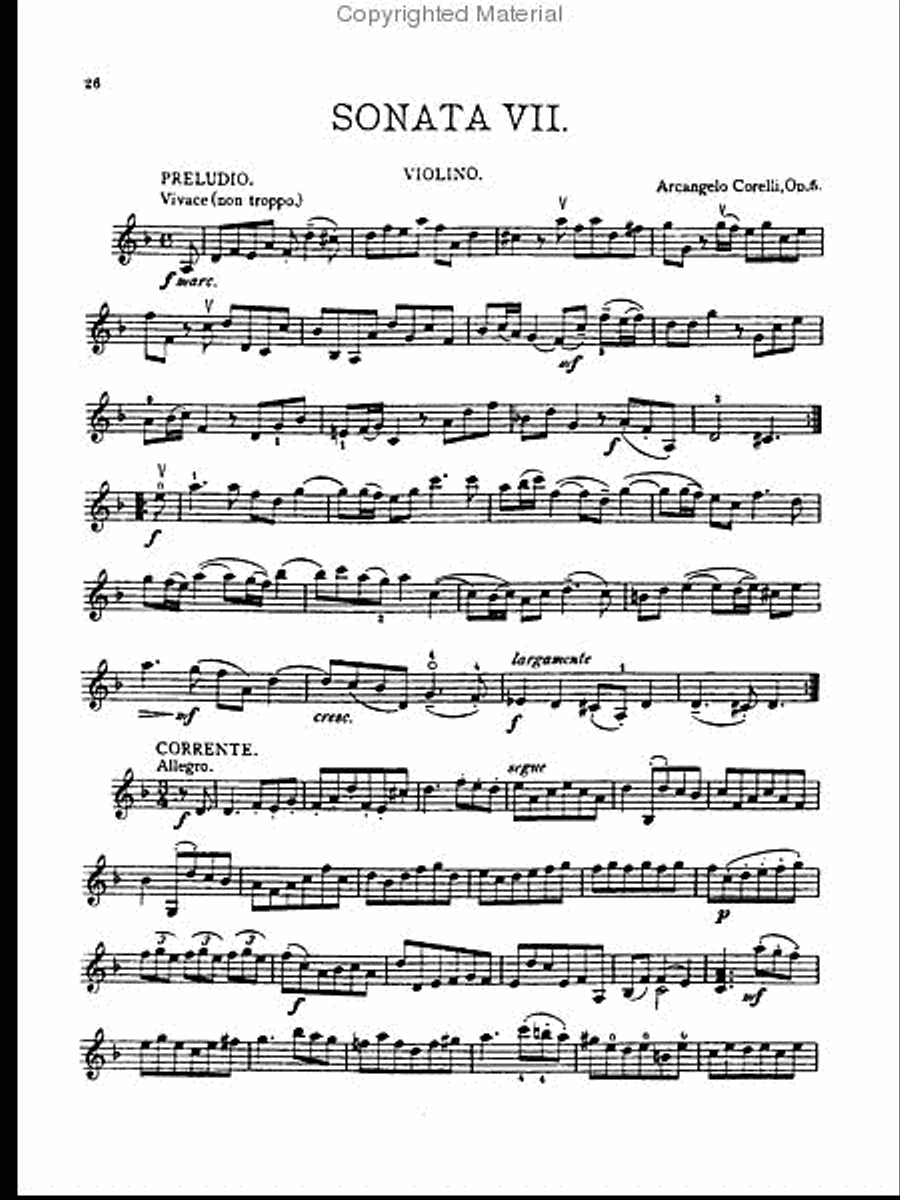 Twelve Sonatas, Op. 5, Volume 2 Violin Solo scores gallery preview page 3