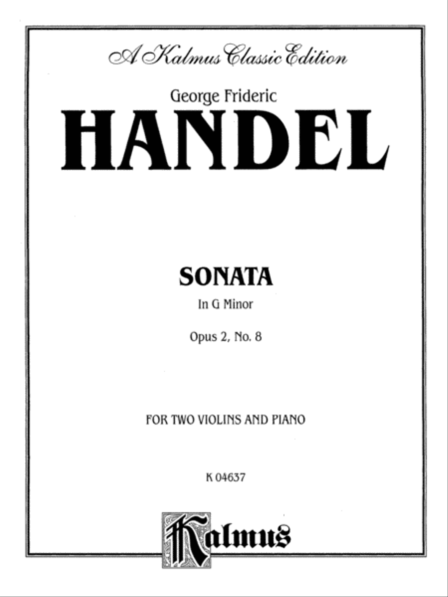 Sonata in G Minor, Op. 2, No. 8 String Duet scores gallery preview page 2
