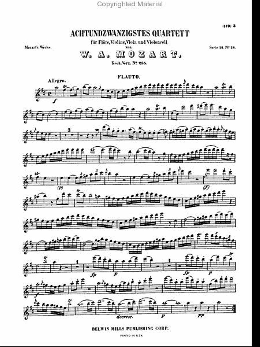 Three Quartets, K. 285, 298, 370 Small Ensemble scores gallery preview page 6