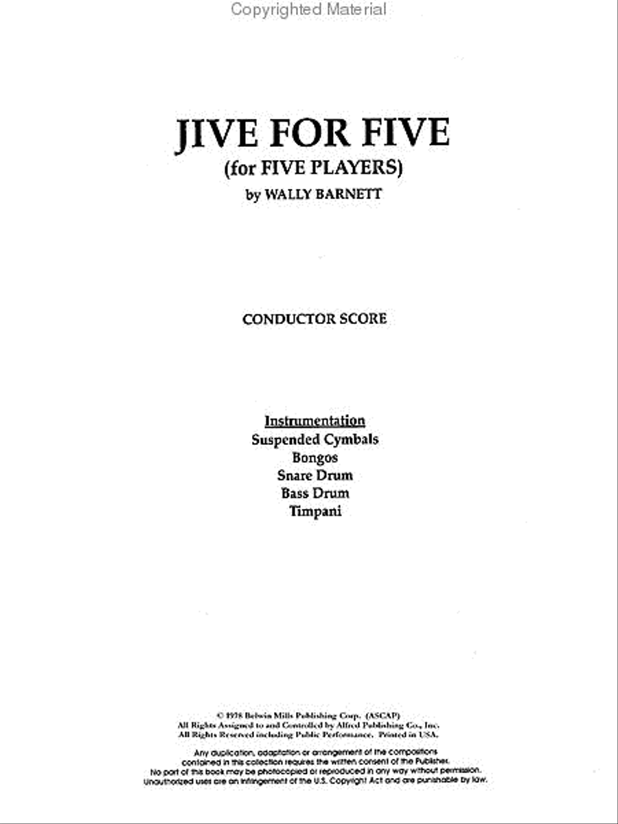 Jive for Five Percussion scores gallery preview page 2