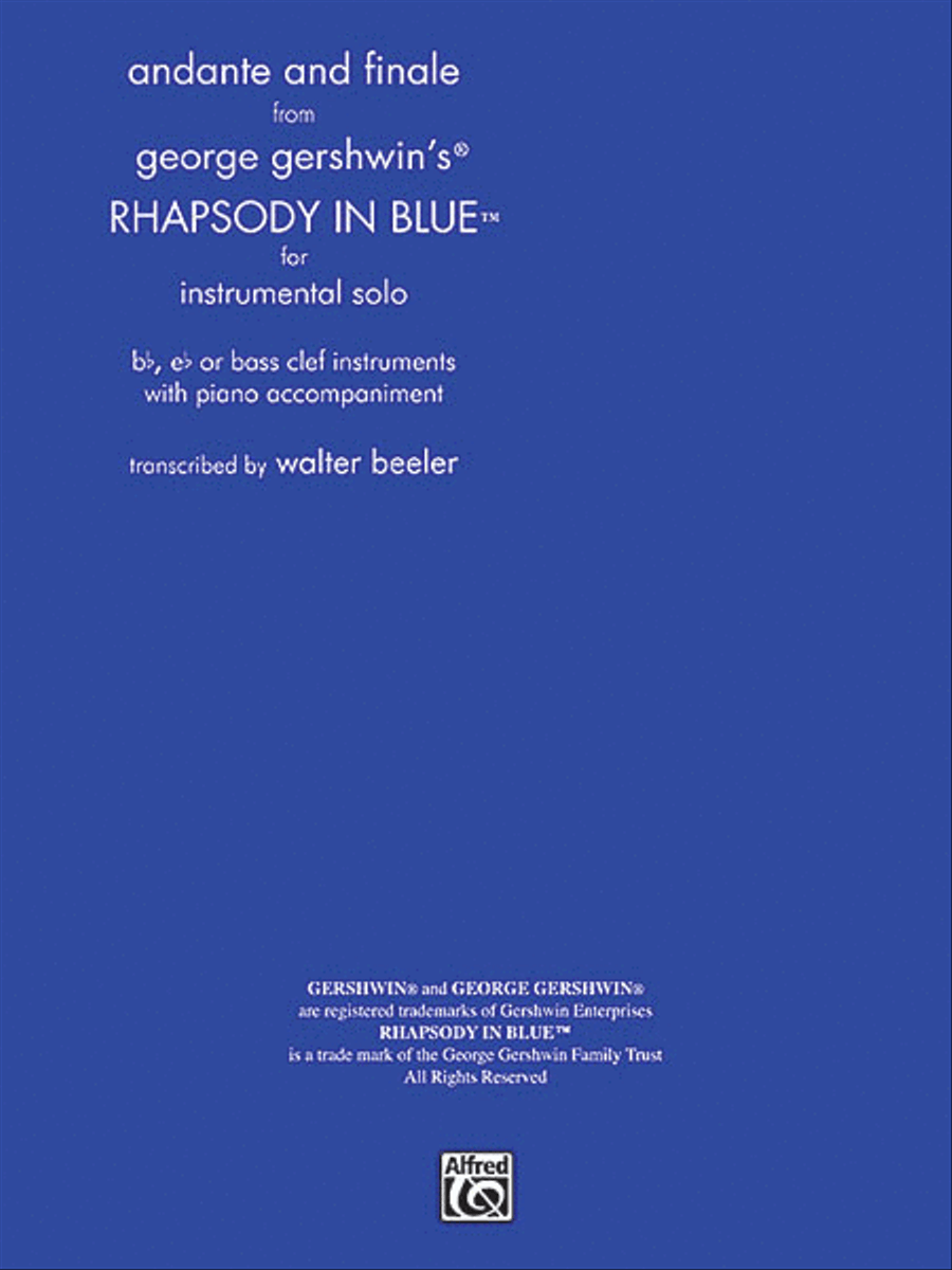 Andante and Finale from Rhapsody in Blue - for Instrumental Solo Clarinet Solo scores gallery preview page 1