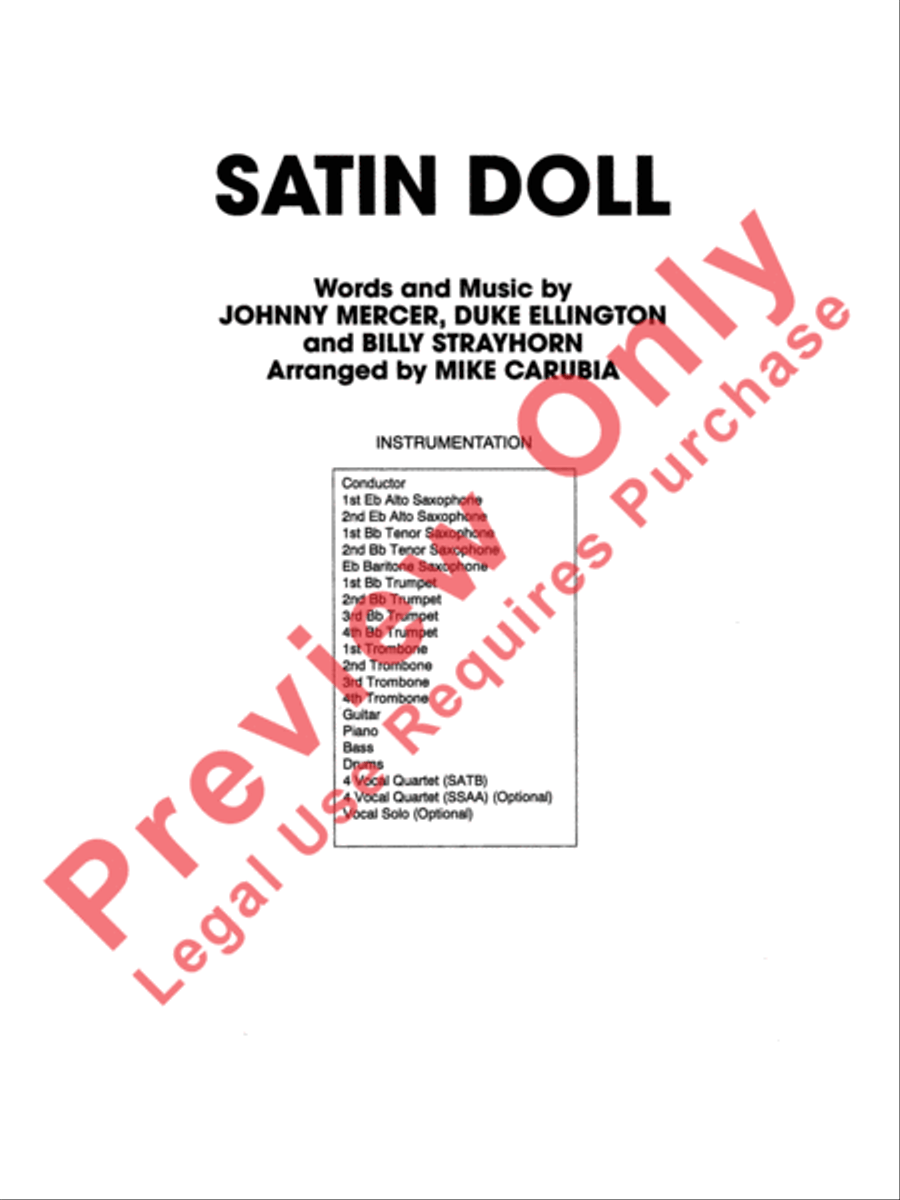Satin Doll Satin Doll Voice scores gallery preview page 2